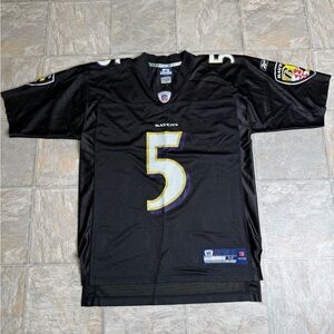 Baltimore Ravens Reebok Jersey Mens Size Medium Black Joe Flacco #5 NFL Football